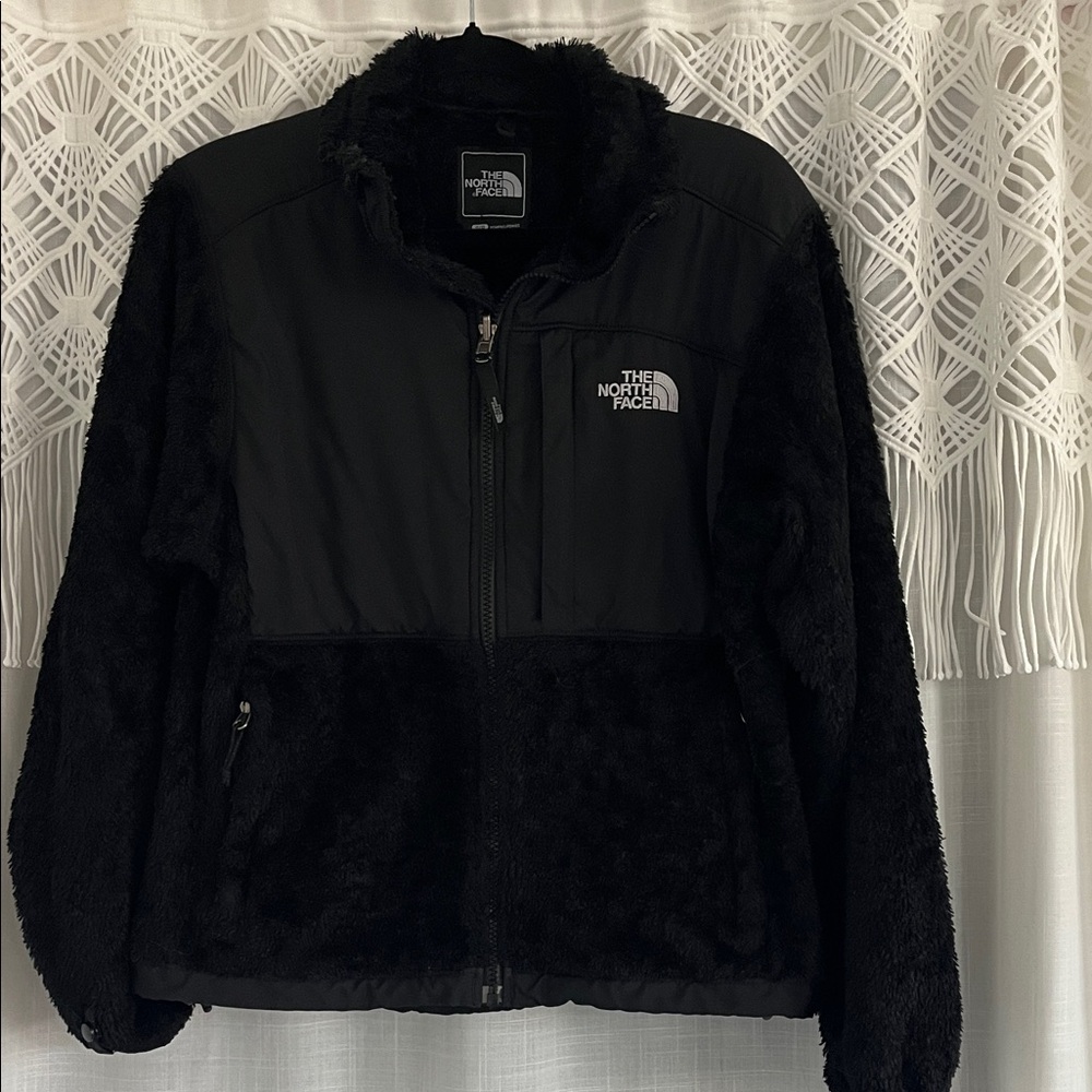 women's the north face black polartec fur fleece jacket